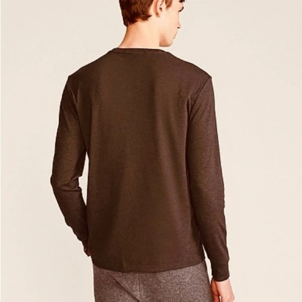 POLO RALPH LAUREN Men’s Heather Brown Custom Fit Long Sleeve Tee T-Shirt - Picture 12 of 16
